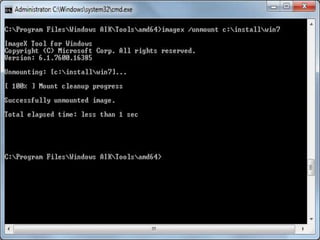 Microsoft Windows Imaging (WIM)The WIM image format lets you install a disk image on partitions of any size, unlike sector-based image formats that require you to deploy a disk image to a partition that's the same size or larger than the source disk.