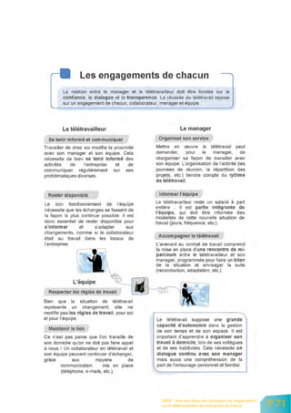 ORSE - Etat des lieux des pratiques de négociation
sur le télétravail dans les entreprises en France    P 71
 