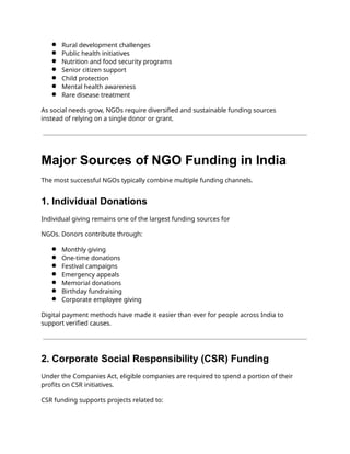 Comprehensive 2026 Guide to NGO Funding Sources in India | PPTX