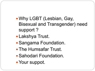 NGOs supporting for LGBTs in India | PPT