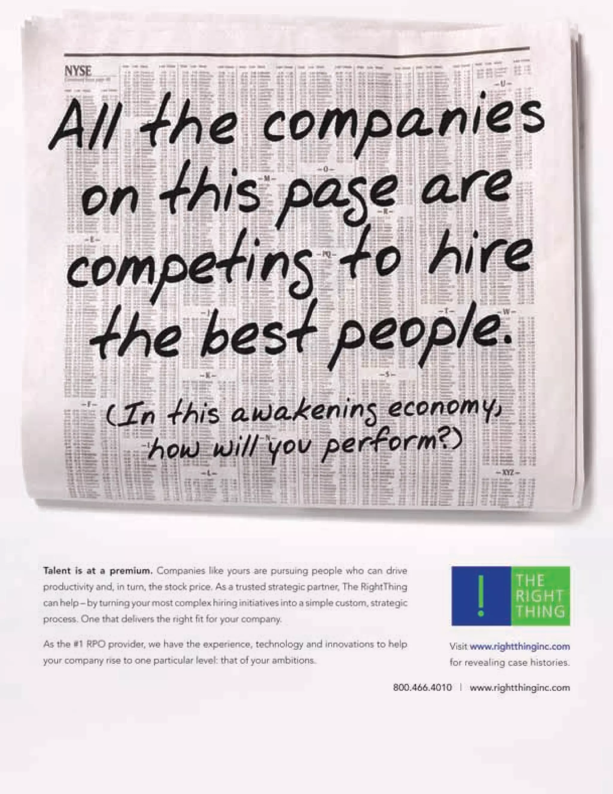 THE RIGHT THING AD.indd 1   01/10/2010 16:11
 