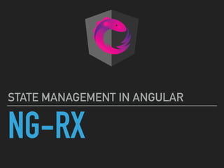 NG-RX
STATE MANAGEMENT IN ANGULAR
 