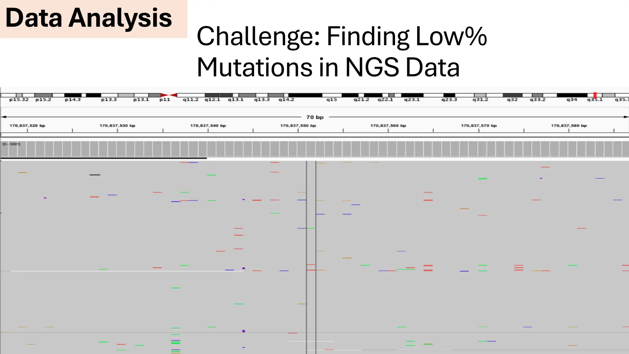 Challenge: Finding Low%
Mutations in NGS Data
Data Analysis