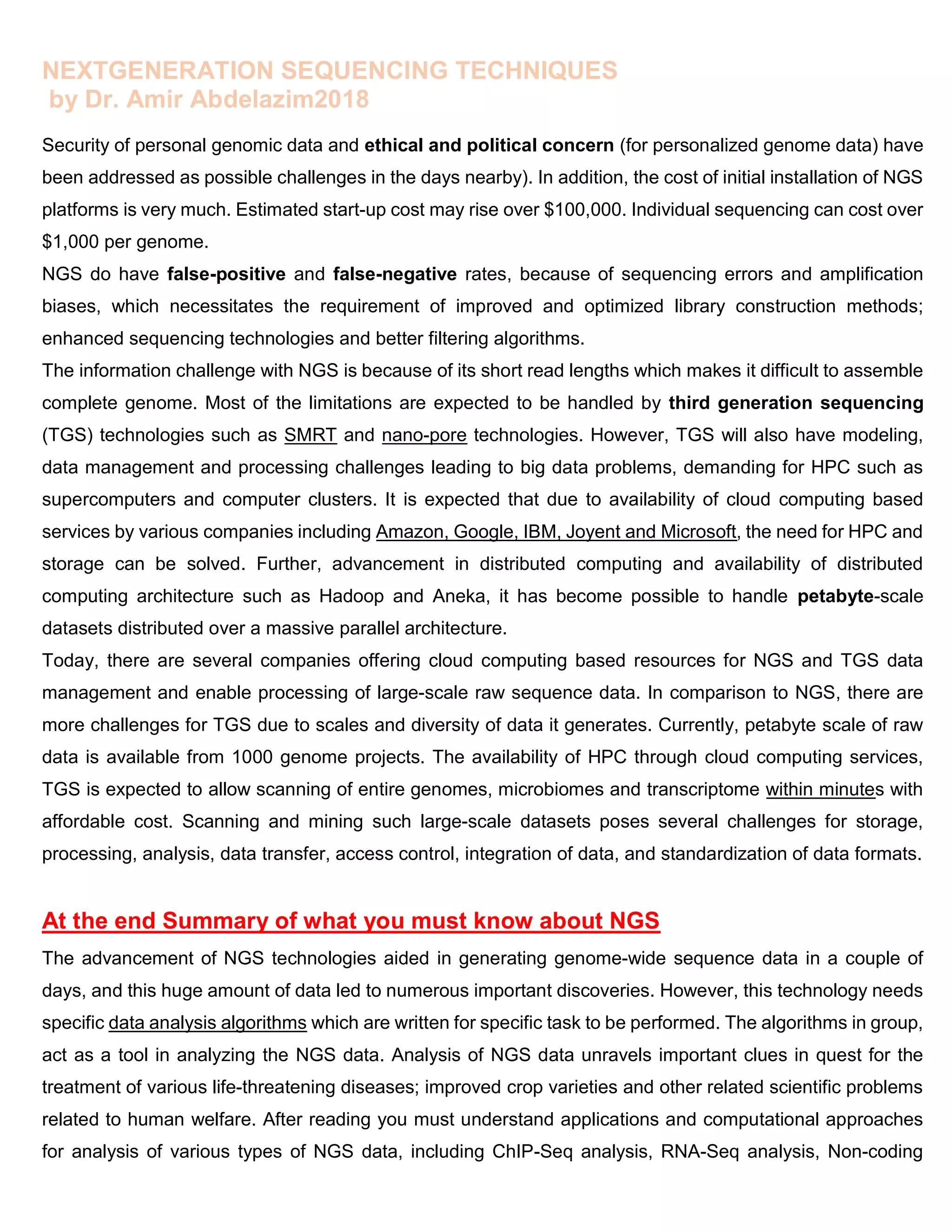next generation sequencing (recent collection2018) | PDF