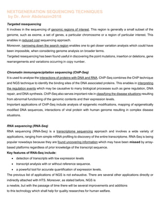 next generation sequencing (recent collection2018) | PDF