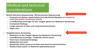 Medical and technical
considerations
 
