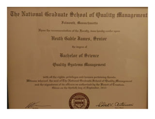 National Graduate School of Quality Systems Management Bachelor's Degree