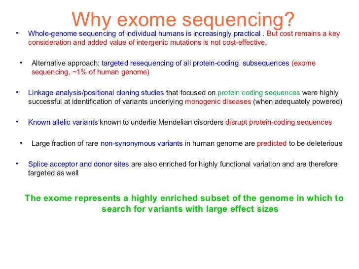 Discovery and annotation of variants by exome analysis
