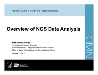 January 7th, 2015
Mariam Quiñones
Computational Biology Specialist
Bioinformatics and Computational Biosciences Branch
Office of Cyber Infrastructure and Computational Biology
 