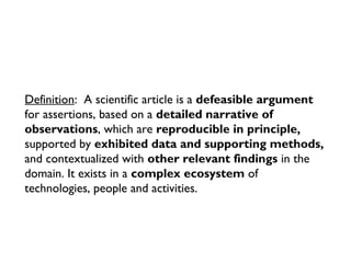 What is a scientific
article?
 