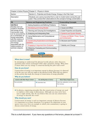 NGSS Active Physics Alignment by Chapter updated 6/3/15 | PDF