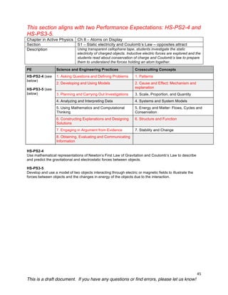 NGSS Active Physics Alignment by Chapter updated 6/3/15 | PDF