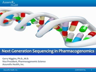 Gerry Higgins, Ph.D., M.D.
Vice President, Pharmacogenomic Science
AssureRx Health, Inc.

AssureRx Health, Inc.                     CONFIDENTIAL   1
 