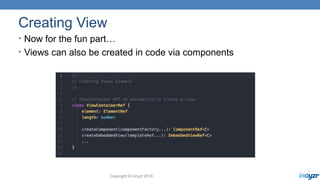 Copyright © Incyzr 2018
Creating View
• Now for the fun part…
• Views can also be created in code via components
 