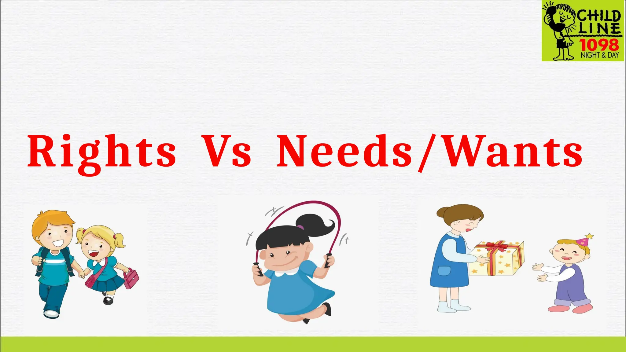 Rights Vs Needs/Wants
 