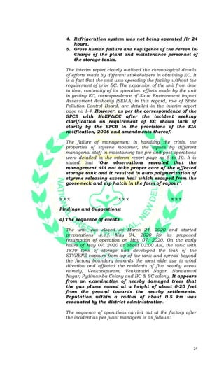 24
4. Refrigeration system was not being operated fir 24
hours.
5. Gross human failure and negligence of the Person in-
Ch...