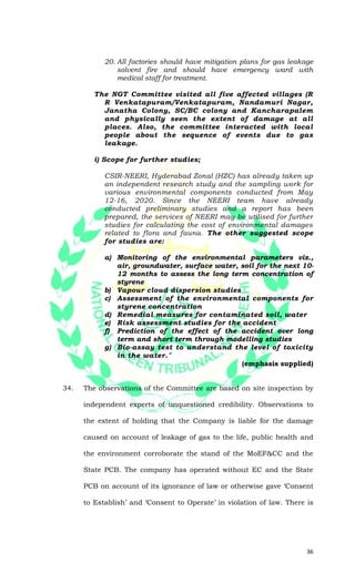 36
20. All factories should have mitigation plans for gas leakage
solvent fire and should have emergency ward with
medical...