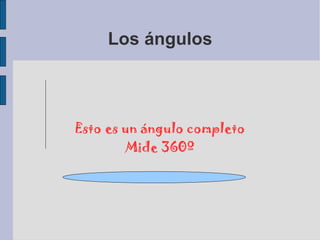 Los ángulos Esto es un ángulo completo Mide 360º 