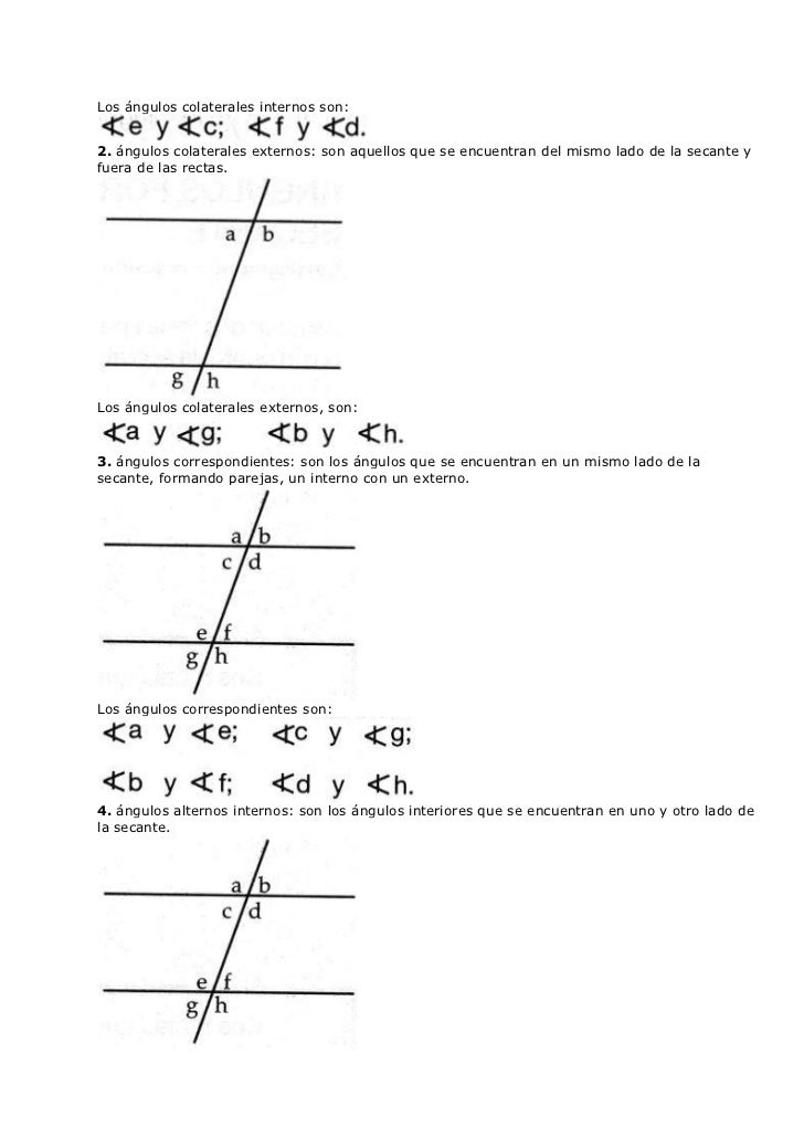 áNgulos formados por paralelas y una secante