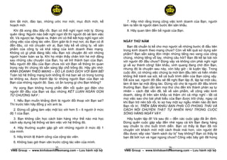 tóm tắt mới, đào tạo, những ước mơ mới, mục đích mới, kế               7. Hãy nhớ rằng trong công việc kinh doanh của Bạn, người
hoạch mới.                                                           làm ra tiền là người dám bước lên sân khấu.
   Khi đã xong đâu đấy rồi. Bạn có thể nghỉ ngơi một tý. Đừng          8. Hãy quan tâm đến bề ngoài của Bạn.
quên rằng: Người nào biết nghỉ ngơi tốt thì người đó sẽ làm việc
tốt. Và ngược lại. Ngoài ra, thậm chí có thể kết hợp nghỉ ngơi với
công việc của cộng tác viên. Đơn giản là ở mọi nơi, dù Bạn có đi     NGÀY THỨ NĂM
đến đâu, có nói chuyện với ai, Bạn hãy kể về công ty, về sản            Bạn đã chuẩn bị kể cho mọi người về những bước đi đầu tiên
phẩm của công ty và khả năng của kinh doanh theo mạng.               trong kinh doanh theo mạng chưa? Còn về kết quả sử dụng sản
Không có gì phải đáng tiếc nếu Bạn nói chuyện đó với những           phẩm? Bạn sẵn sàng đón nhận những tiếng reo vang của công
người hoàn toàn xa lạ. Khi họ nhận thấy chân trời hé mở đằng         chúng, những tiếng vỗ tay, những câu hỏi? Bạn đã kể lại bài nói
sau những câu chuyện của Bạn, họ sẽ trở thành bạn của Bạn.           với người đỡ đầu chưa? Đúng vậy và không còn phải nghi ngờ
Nếu người đỡ đầu của Bạn chưa nói với Bạn về thông tin quan          gì về sự thành công! Sân khấu, vinh quang đang chờ đón Bạn,
trọng này thì chúng tôi sẵn sàng lấp chỗ trống đó. Hãy ghi nhớ:      nhưng đó là chuyện sau này, còn bây giờ - là luyện tập. Trong
KINH DOANH THEO MẠNG – ĐÓ LÀ GIAO DỊCH VỚI BẠN BÈ!                   cuộc đời, có những việc chúng ta mới làm đầu tiên và hiển nhiên
Toàn bộ hệ thống mạng lưới khổng lồ mà bạn sẽ có trong tương         không thể tránh sai sót, kể cả buổi trình diễn của Bạn cũng vậy.
lai không xa, được thành lập từ những người Bạn của Bạn và           Để sửa sai, người đỡ đầu sẽ đề nghị Bạn lặp đi, lặp lại một câu,
Bạn của những người đó. Sao, có ấn tượng gì cho Bạn không?           làm đi làm lại một động tác. Đừng vội cho là người đỡ đầu khinh
  Hy vọng Bạn không hưng phấn đến nỗi quên gọi điện cho              thường Bạn. Bạn cần làm mọi thứ cho đến khi thành phản xạ tự
người đỡ đầu của Bạn và đọc những KẾT LUẬN NGẮN GỌN                  nhiên – cách đặt vấn đề, kể về sản phẩm, về công việc kinh
TỪ CHƯƠNG NÀY :                                                      doanh, dáng đi trên sân khấu và thậm chí cả nhịp nghỉ - tất cả
                                                                     mọi việc sao cho bài phát biểu của Bạn được trôi chảy, ngay cả
  1. Nếu Bạn muốn khẳng định là người đối thoại với Bạn sai?         khi Bạn trở nên bối rối, lo sợ hay một sự ngẫu nhiên nào đó làm
Thì trước tiên hãy đồng ý với anh ta.                                Bạn rối trí. TRÊN SÂN KHẤU BẠN PHẢI CÓ PHONG THÁI VÀ
  2. Đừng cố gắng làm việc một lúc với hơn 5 – 6 người ở mức         CÁCH NÓI CHUYỆN THẬT TỰ NHIÊN NHƯ TRONG CUỘC
độ 1 của Bạn.                                                        SỐNG HÀNG NGÀY VẬY.
  3. Bạn không cần học cách bán hàng như thế nào mà học                Hãy luyện tập đi! Và sau đó – đến các cuộc gặp đã ấn định.
cách xây dựng hệ thống và làm việc với hệ thống đó.                  Đừng quên cuộc gặp sắp đến nhé ngay cả khi Bạn đang hăng
                                                                     say chuẩn bị cho buổi trình diễn. Bạn có thấy là Bạn đã nói
  4. Hãy thường xuyên gặp gỡ với những người ở mức độ 1
                                                                     chuyện với khách mời một cách thoải mái hơn, còn người đỡ
của mình.
                                                                     đầu được xếp vào “danh sách dự bị” hay không? Bạn có thấy là
  5. Hãy khích lệ thành công của cộng tác viên.                      bạn đã bớt run và ngại ngùng chưa? Công việc bây giờ đã hứng
  6. Không bao giờ than vãn trước cộng tác viên của mình.
                           35
 ______________________________________________________                                         36
                                                                      ______________________________________________________
VMB Group – www.kinhdoanhtheomang.com – Lưu hành nội bộ              VMB Group – www.kinhdoanhtheomang.com – Lưu hành nội bộ
 