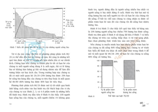 hònh truå, ngûúâi àûáng àêìu laâ ngûúâi uöëng nhiïìu bia nhêët vaâ
                                                                                           ngûúâi uöëng ñt bia nhêët àûáng úã cuöëi. Hònh truå thûá hai mö taã
                                                                                           töíng lûúång bia maâ möîi ngûúâi (vaâ têët caã) baån beâ cuãa chuáng töi
                                                                                           àaä uöëng. ÚÃ bêët kyâ chöî naâo chuáng ta cuäng nhêån ra àûúåc söë
                                                                            Phêìn trùm
Söë ly bia                                                                    luäy tñch    phêìn trùm baån beâ naâo àoá cuãa chuáng töi àaä uöëng bao nhiïu
 uöë n g                                                                     cuãa töíng
 trong                                                                     söë bia uöëng
                                                                                           lûúång bia.
möåt tuêìn
                                                                                             Hònh 8 (vaâ Hònh 7) cho thêëy kïët quaã tòm thêëy tûâ baãng naây
                                                                                           laâ 20% lûúång ngûúâi uöëng bia chiïëm 70% lûúång bia àûúåc uöëng.
                                                                                           Hònh truå àún giaãn úã Hònh 8 sûã duång dûä liïåu úã Hònh 7 vaâ biïíu
                                                                                           thõ chuáng tûâ trïn cao xuöëng thêëp thay vò tûâ traái sang phaãi.
              20 ngûúâi uöëng        60 ngûúâi           20 ngûúâi uöëng                   Baån choån phûúng thûác trònh baây naâo noái trïn cuäng àûúåc.
                nhiïìu nhêët          úã giûäa              ñt nhêët
                                                                                             Nïëu chuáng ta muöën minh hoåa bao nhiïu phêìn trùm baån beâ
       Hònh 7 Biïíu àöì phên böë têìn söë 80/20 cuãa nhûäng ngûúâi uöëng bia               cuãa chuáng ta àaä uöëng 80% töíng lûúång bia, chuáng ta seä trònh
                                                                                           baây biïíu àöì hònh truå khaác ài möåt chuát nhû trong Hònh 9 àïí
           Tûâ vñ duå naây cuäng cêìn noái roä phûúng phaáp phên tñch 80/                  mö taã möëi quan hïå 80/28: 28% söë baån beâ cuãa chuáng ta uöëng
      20 coá thïí dêîn àïën bêët kyâ thöng söë naâo. Roä raâng laâ nhûäng kïët             80% töíng söë lûúång bia.
      quaã tòm àûúåc seä thuá võ vaâ hûäu ñch hún nhiïìu khi coá sûå chïnh
      lïåch. Chùèng haån nïëu chuáng ta khaám phaá laâ têët caã baån beâ cuãa
      chuáng ta möîi ngûúâi uöëng àuáng 8 ly möîi ngaây, thò coá leä haäng
      bia seä khöng haâo hûáng gò khi sûã duång nhoám naây àïí laâm àöëi
      tûúång khaão saát hay kñch cêìu. Trong trûúâng húåp naây chuáng ta
      àaä coá möåt möëi quan hïå 20/20 (20% lûúång bia àûúåc 20% baån
      beâ uöëng bia haâng àêìu cuãa chuáng ta tiïu thuå) hoùåc laâ möëi quan
      hïå 80/80 (80% lûúång bia àûúåc 80% baån beâ tiïu thuå).
           Phûúng thûác phên tñch 80/20 àûúåc mö taã töët nhêët qua hònh
      aãnh bùçng caách nhòn vaâo hai hònh truå rêët thñch húåp cho vñ duå
                                                                                                         Tyã lïå phêìn trùm         Tyã lïå phêìn trùm
      cuãa chuáng ta (caác Hònh 2, 3, vaâ 4 úã phêìn trûúác laâ nhûäng biïíu                             ngûúâi uöëng bia           lûúång bia uöëng
      àöì hònh truå). Hònh truå àêìu tiïn úã Hònh 8 cho thêëy 100 ngûúâi
                                                                                           Hònh 8                 Thïí hiïån qui luêåt 70/20
      baån uöëng bia cuãa chuáng ta, möîi ngûúâi chiïëm 1% khöng gian

      56                                                                                                                                                        57
 