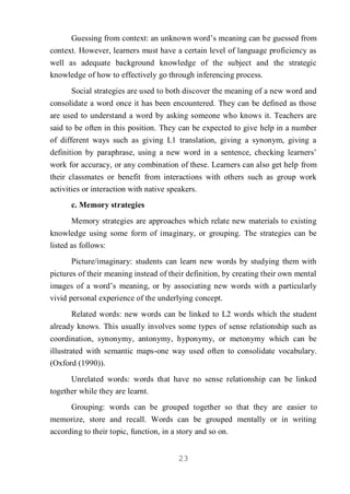 A study on the vocabulary learning strategies employed by 2 nd-year | PDF