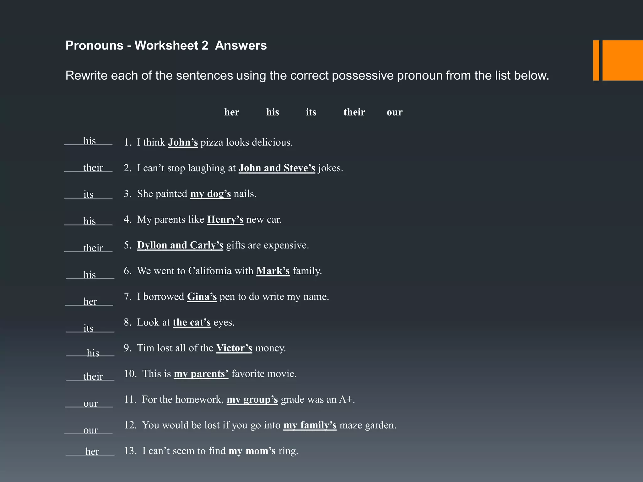 Worksheet Activities

 