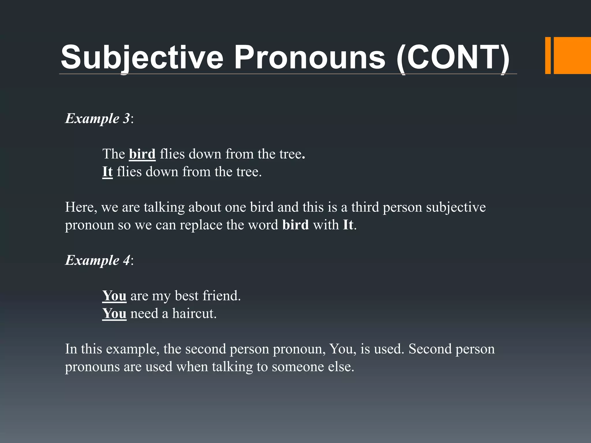 Using Pronouns in Sentences

 