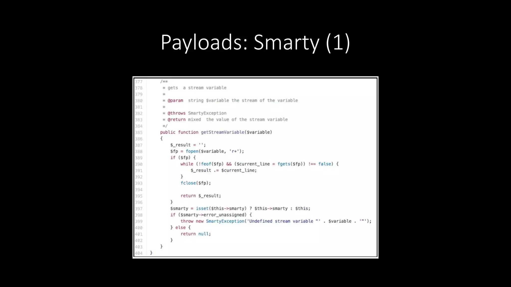 Payloads: Smarty (1)
 