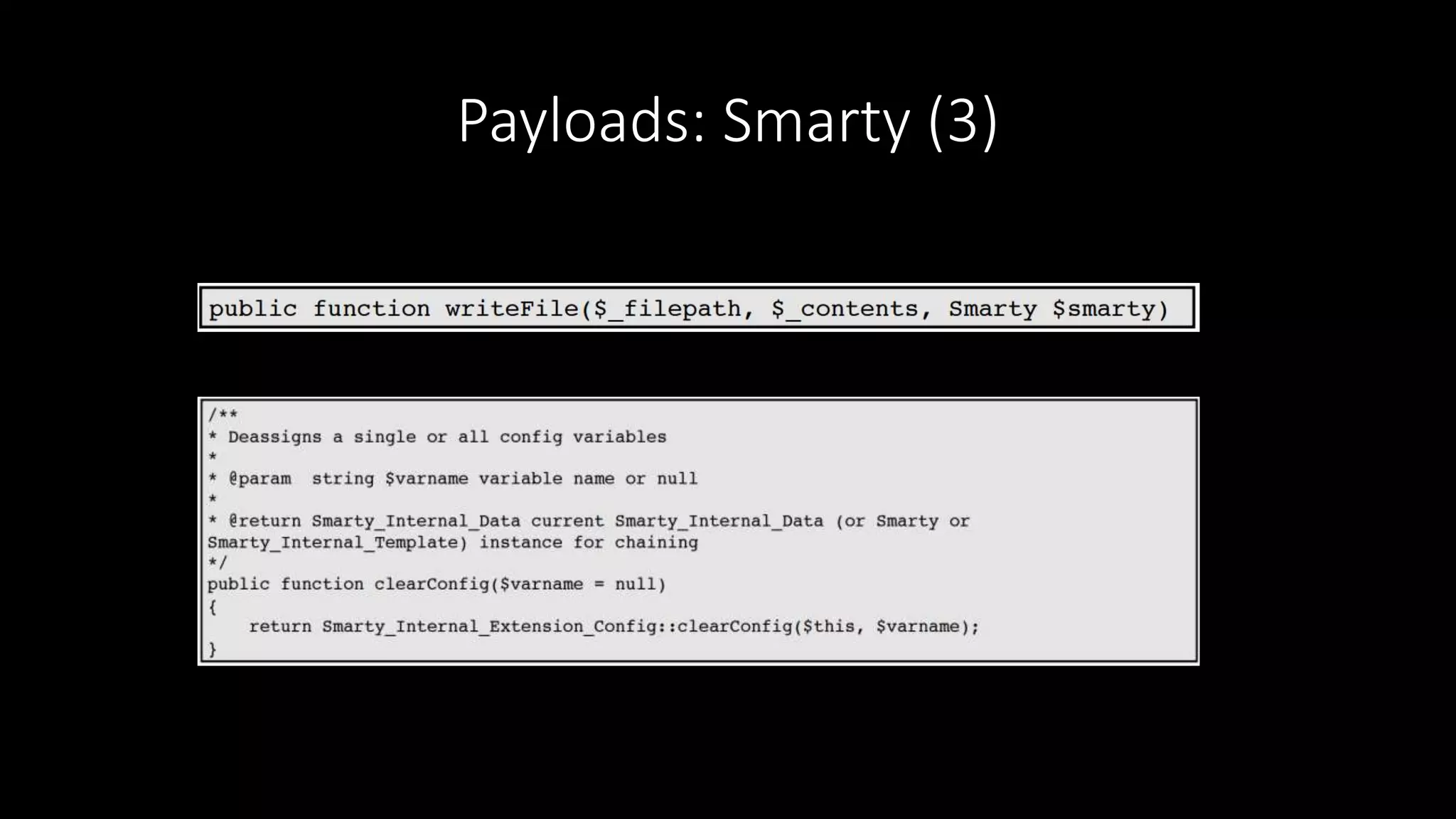 Payloads: Smarty (3)
 