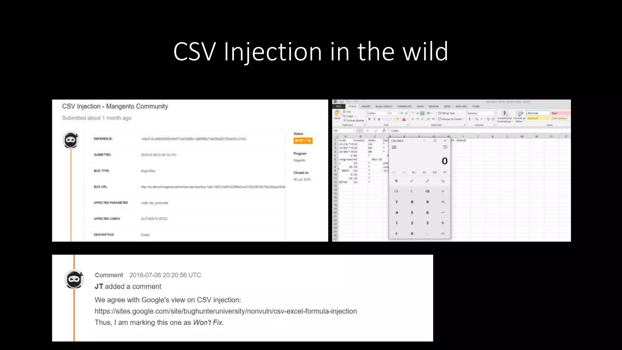 CSV Injection in the wild
 