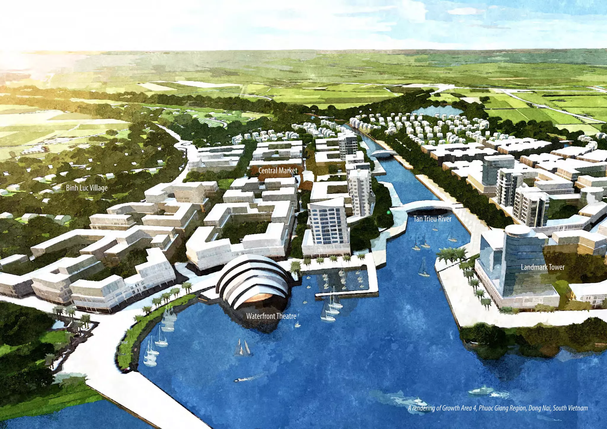 Central Market

Binh Luc Village


                                          Tan Trieu River




                                                                                     Landmark Tower




                   Waterfront Theatre




                                        A rendering of Growth Area 4, Phuoc Giang Region, Dong Nai, South Vietnam
 
