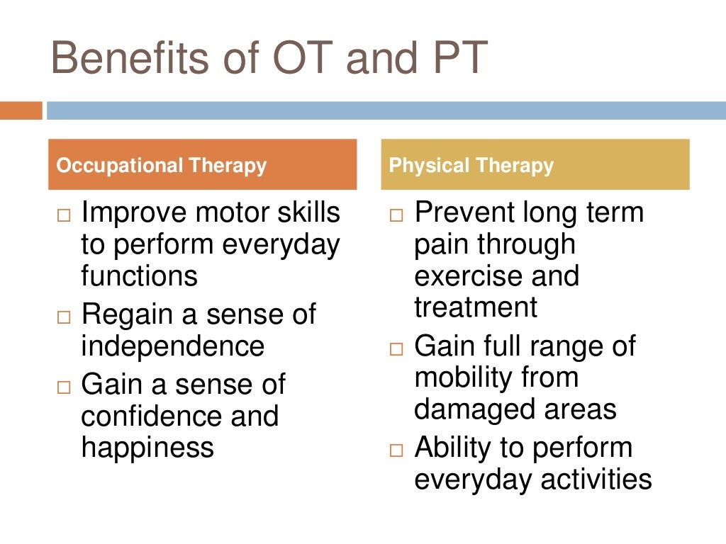 Occupational therapy vs physical therapy