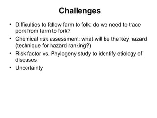 Reducing disease risks and improving food safety in smallholder pig value chains in Vietnam: Risk assessment component