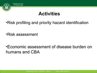 Reducing disease risks and improving food safety in smallholder pig value chains in Vietnam: Risk assessment component