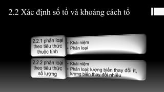 2.2 Xác định số tổ và khoảng cách tổ
 