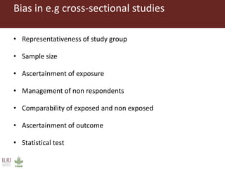Assessing quality and bias in studies