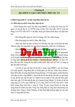 Dự án Nhà máy tái chế và xử lý chất thải Phú Quốc.
Đơn vị tư vấn: Dự án Việt 14
Chương II
ĐỊA ĐIỂM VÀ QUY MÔ THỰC HIỆN DỰ ...