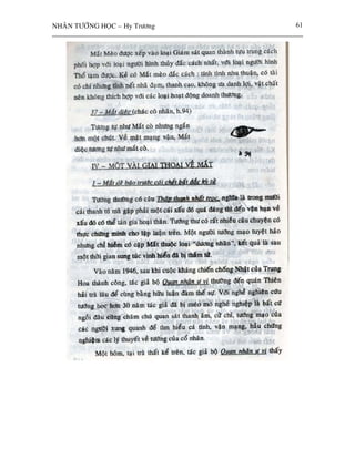 NHAÂN TÖÔÙNG HOÏC – Hy Tröông   61
 