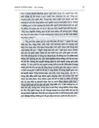 NHAÂN TÖÔÙNG HOÏC – Hy Tröông   62
 