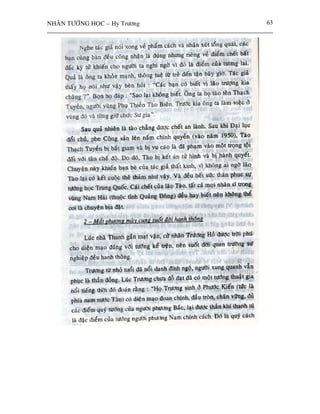 NHAÂN TÖÔÙNG HOÏC – Hy Tröông   63
 