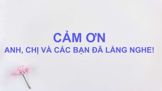 CẢM ƠN
ANH, CHỊ VÀ CÁC BẠN ĐÃ LẮNG NGHE!
 