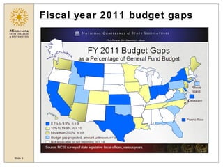 Fiscal year 2011 budget gaps 