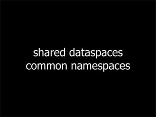shared dataspaces
common namespaces
 