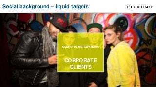 CONCEPTS ARE EXPANDING
CORPORATE
CLIENTS
© NH Hotel Group 2017
Social background – liquid targets
 