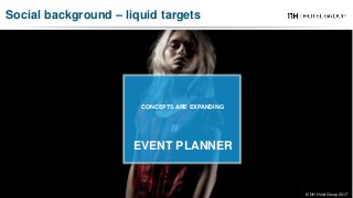 CONCEPTS ARE EXPANDING
EVENT PLANNER
© NH Hotel Group 2017
Social background – liquid targets
 