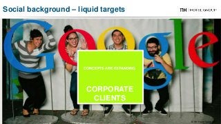 CONCEPTS ARE EXPANDING
CORPORATE
CLIENTS
© NH Hotel Group 2017
Social background – liquid targets
 