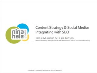 NHI BUZZ- Content Strategy & Social media: Integrating with SEO